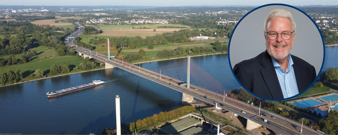 Landschaftsbild aus der Luft Bonner Nordbr&uuml;cke mit Foto von Stefan Hagen, P&auml;sident IHK Bonn/Rhein-Sieg