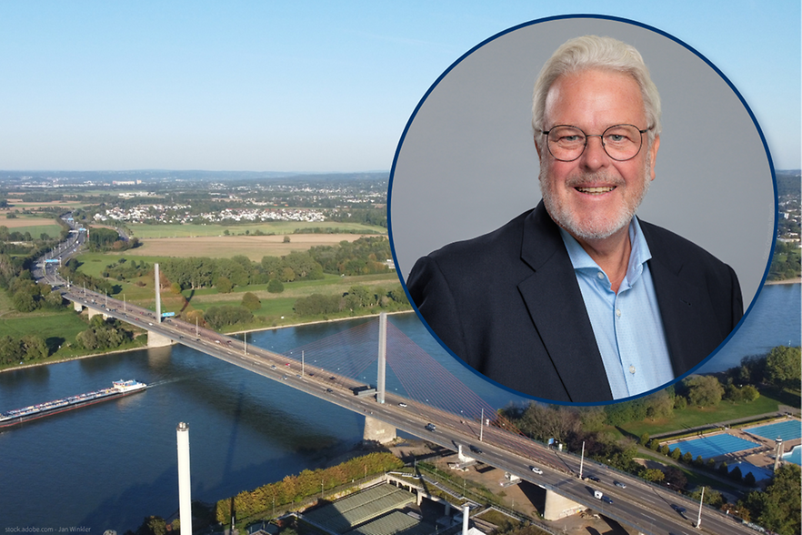 Landschaftsbild aus der Luft Bonner Nordbr&uuml;cke mit Foto von Stefan Hagen, P&auml;sident IHK Bonn/Rhein-Sieg